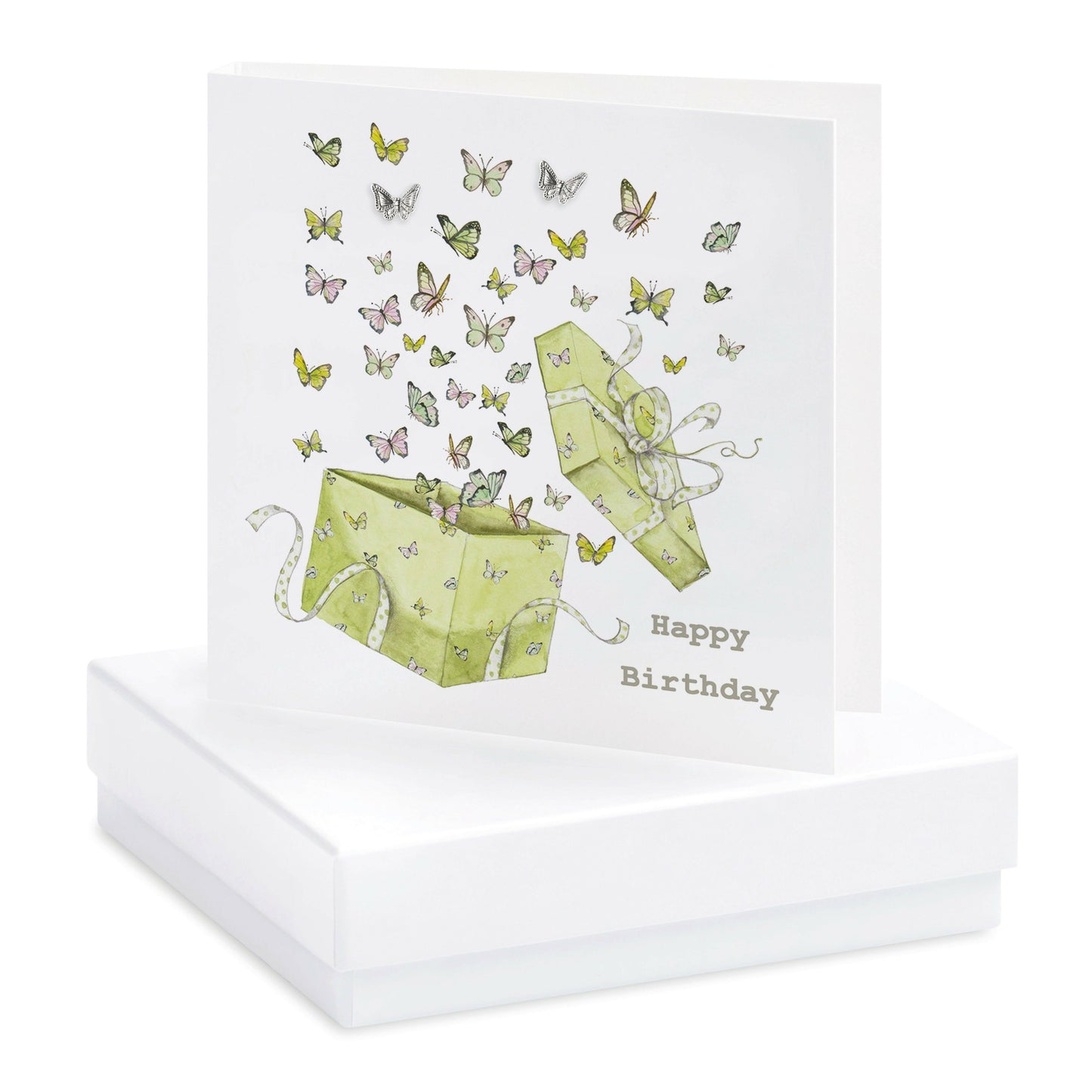 Sterling Silver Boxed Butterfly Stud Earrings - Elegant Gift with Card - Crumble and Core