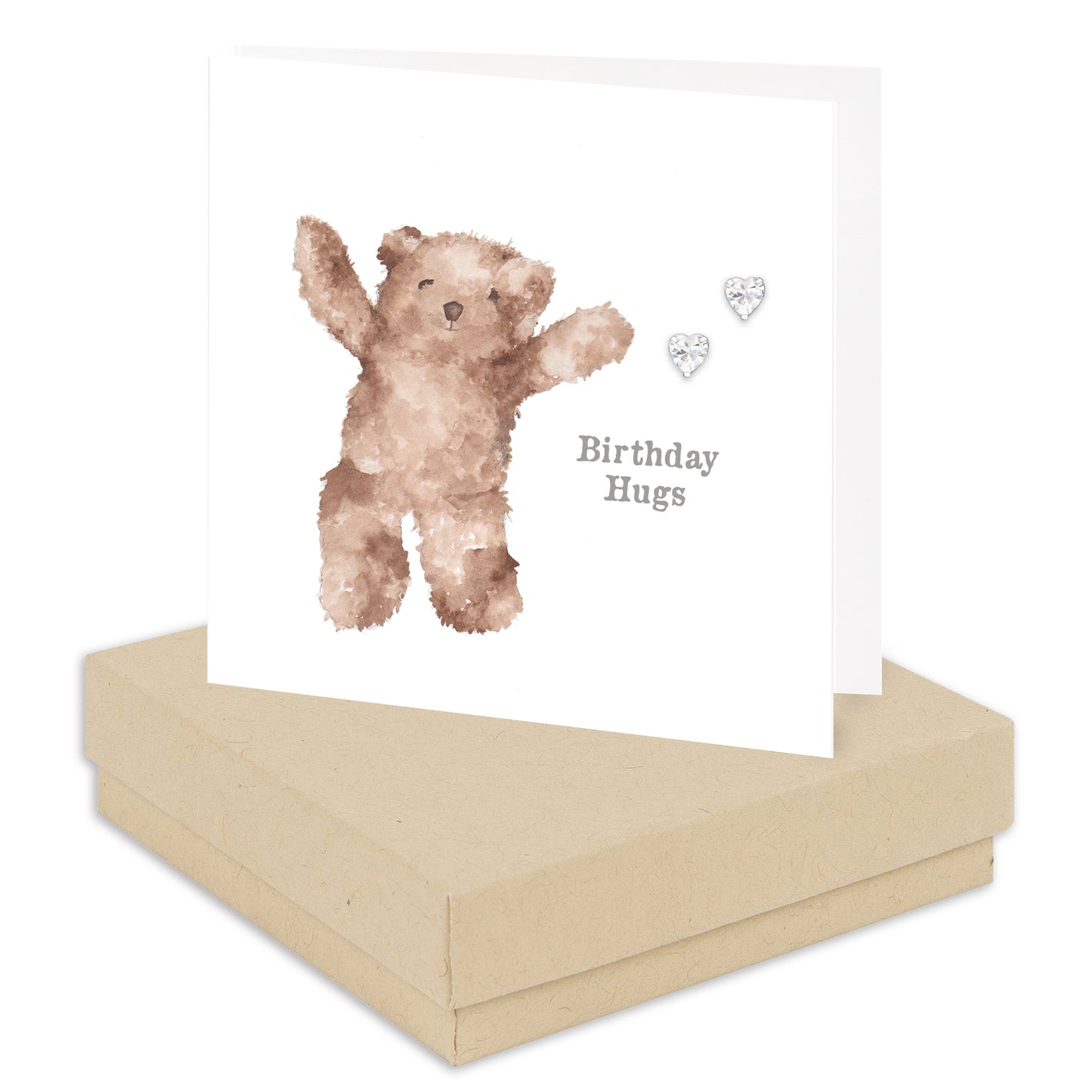 Sterling Silver Stud Earrings – Cute Teddy Bear Gift - Boxed Gift Set - Birthday Gift