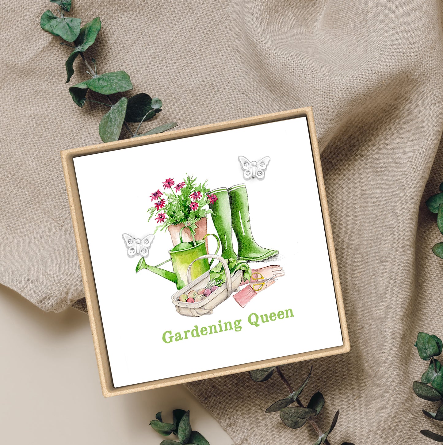 Sterling Silver Stud Earrings – Garden Queen Gift Boxed Butterfly Jewellery