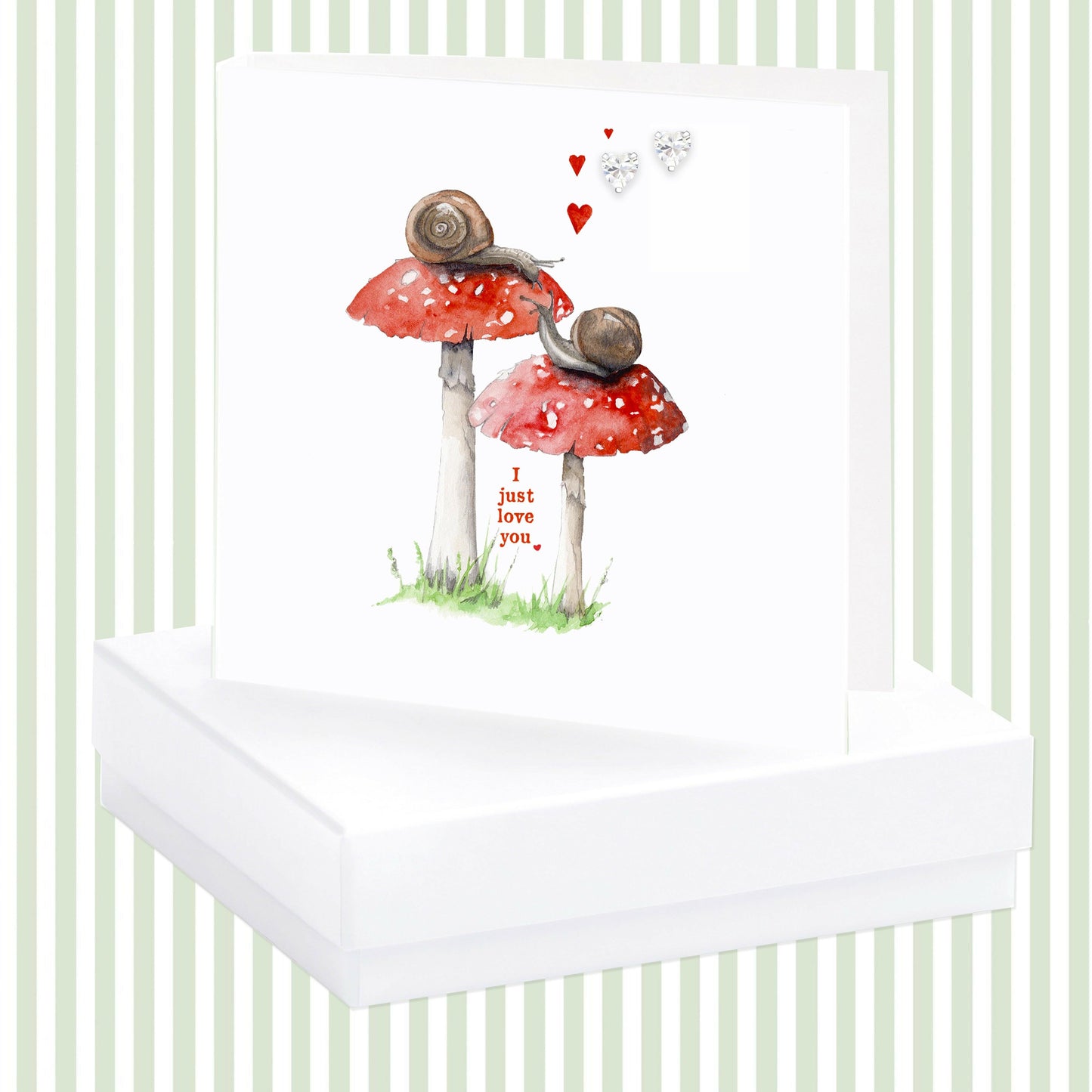 Sterling Silver Crystal Heart Drop Earrings - Jewellery Gift, Box and Card for Loved Ones - Crumble and Core