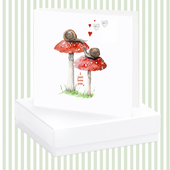 Sterling Silver Crystal Heart Drop Earrings - Jewellery Gift, Box and Card for Loved Ones - Crumble and Core