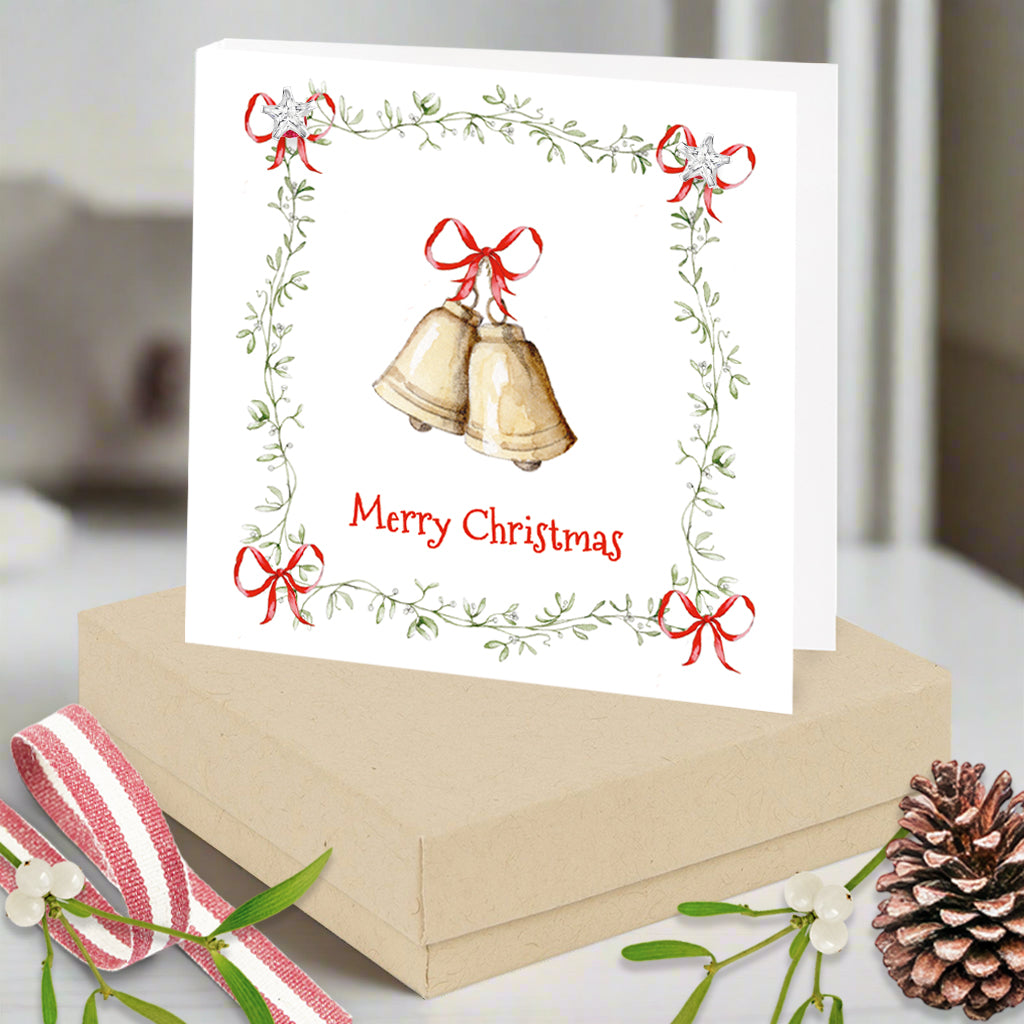 Sterling Silver Earrings | Ruby CZ Studs in Festive Gift Box Set