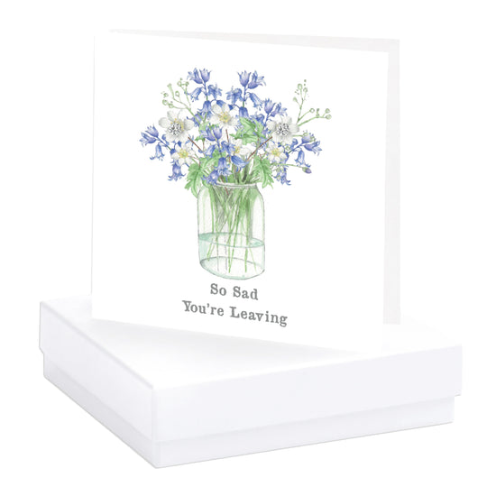 Sterling Silver Stud Earrings with Good Luck Card - Thoughtful Leaving Gift - Crumble and Core