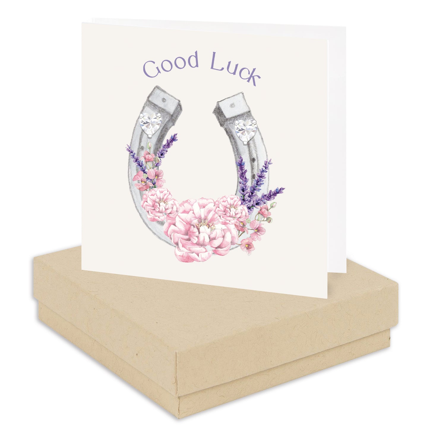 Tarjeta de aretes Lucky Pants en caja
