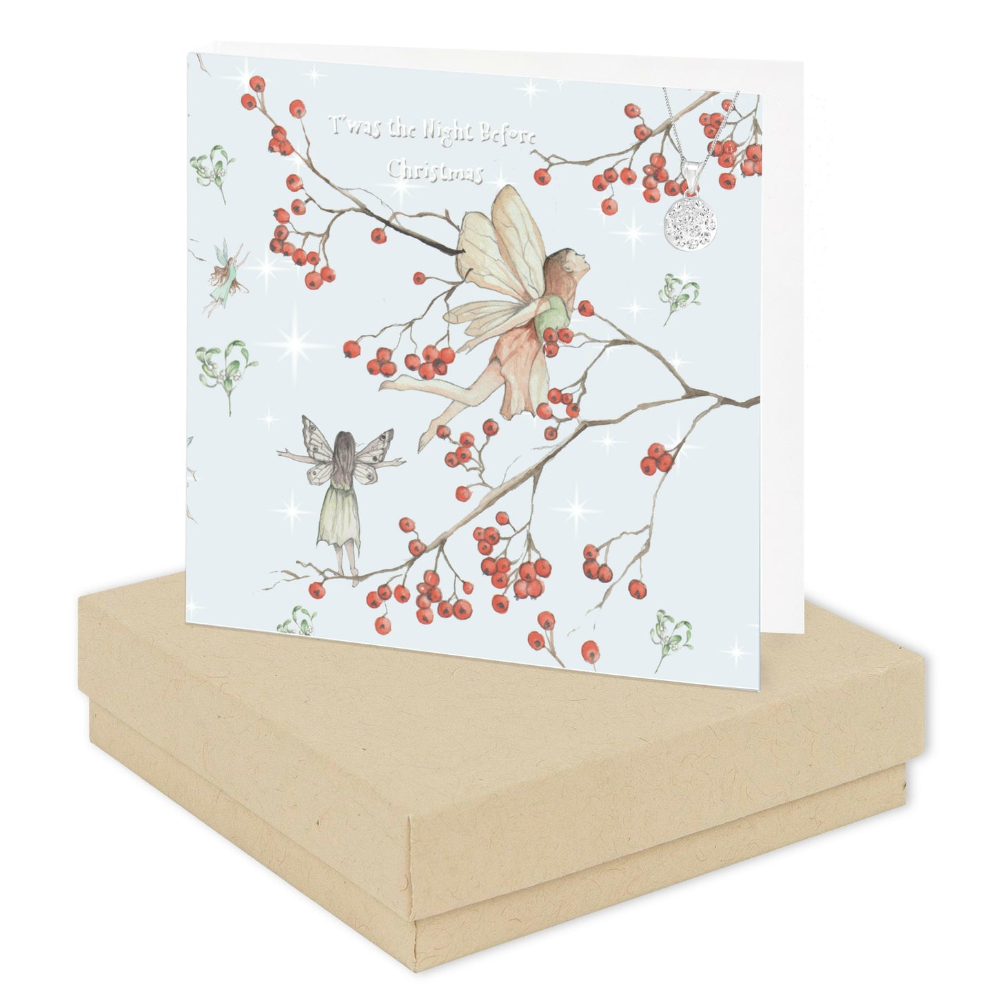 Sparkle this Christmas with our Sterling Silver CZ Pendant Necklace - Gift Set includes Box and Fairy Card - Crumble and Core