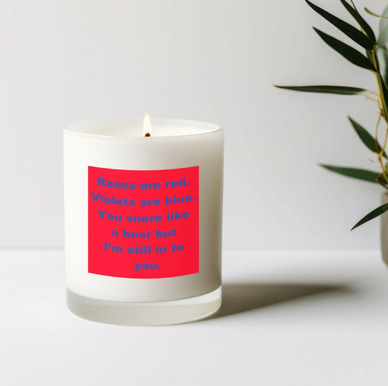 Scented Aromatherapy Candle - Red Roses Candle with Organza Bag - A Romantic Touch for Any Space - Vegan Candle - Crumble and Core