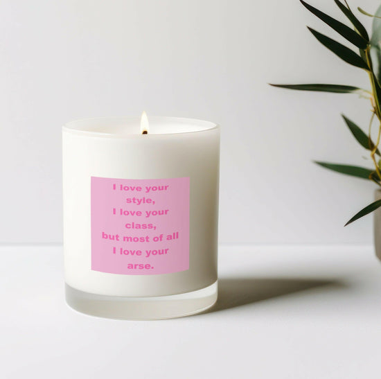 Scented Aromatherapy Candle - Humorous Scented Candle for Partner - Funny Sentiment Gift for him or her - Gift Bag Included - Vegan Candle - Crumble and Core