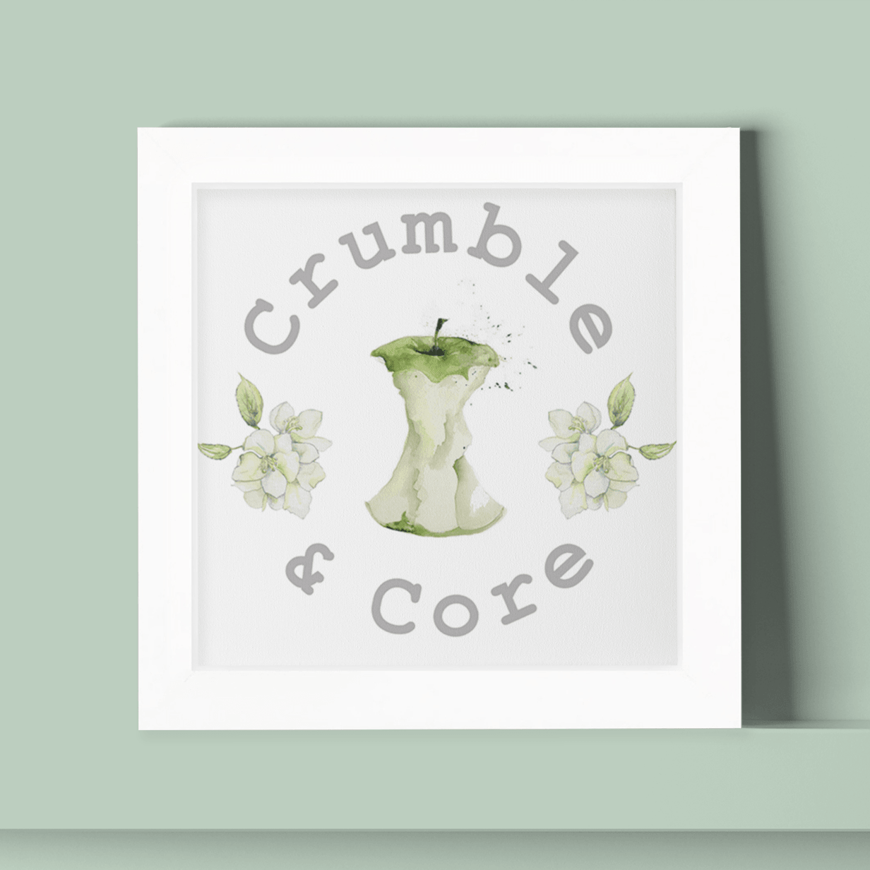 Hand Finished Ceramic Framed Tile Print - Bunny & Carrot Design - Crumble and Core