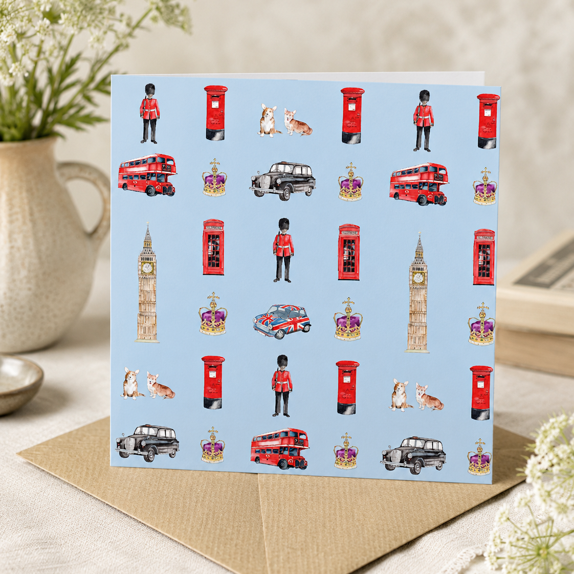 United Kingdom Greeting Card - London Iconic Landmarks - Blank Card