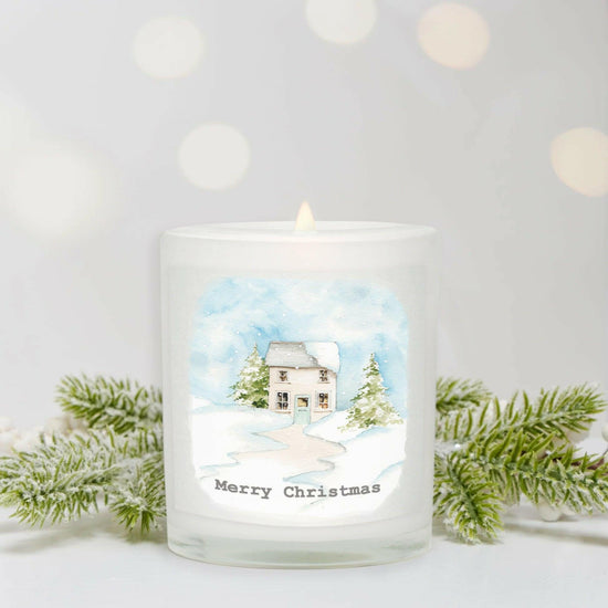 Christmas House Candle Card Box - Festive Gift Set - Crumble and Core