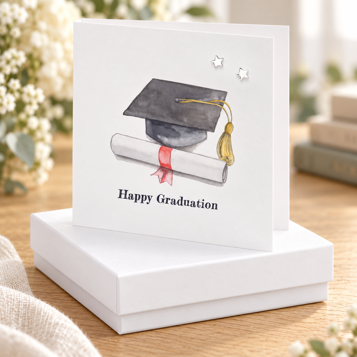 Tarjeta de pendiente de graduación en caja