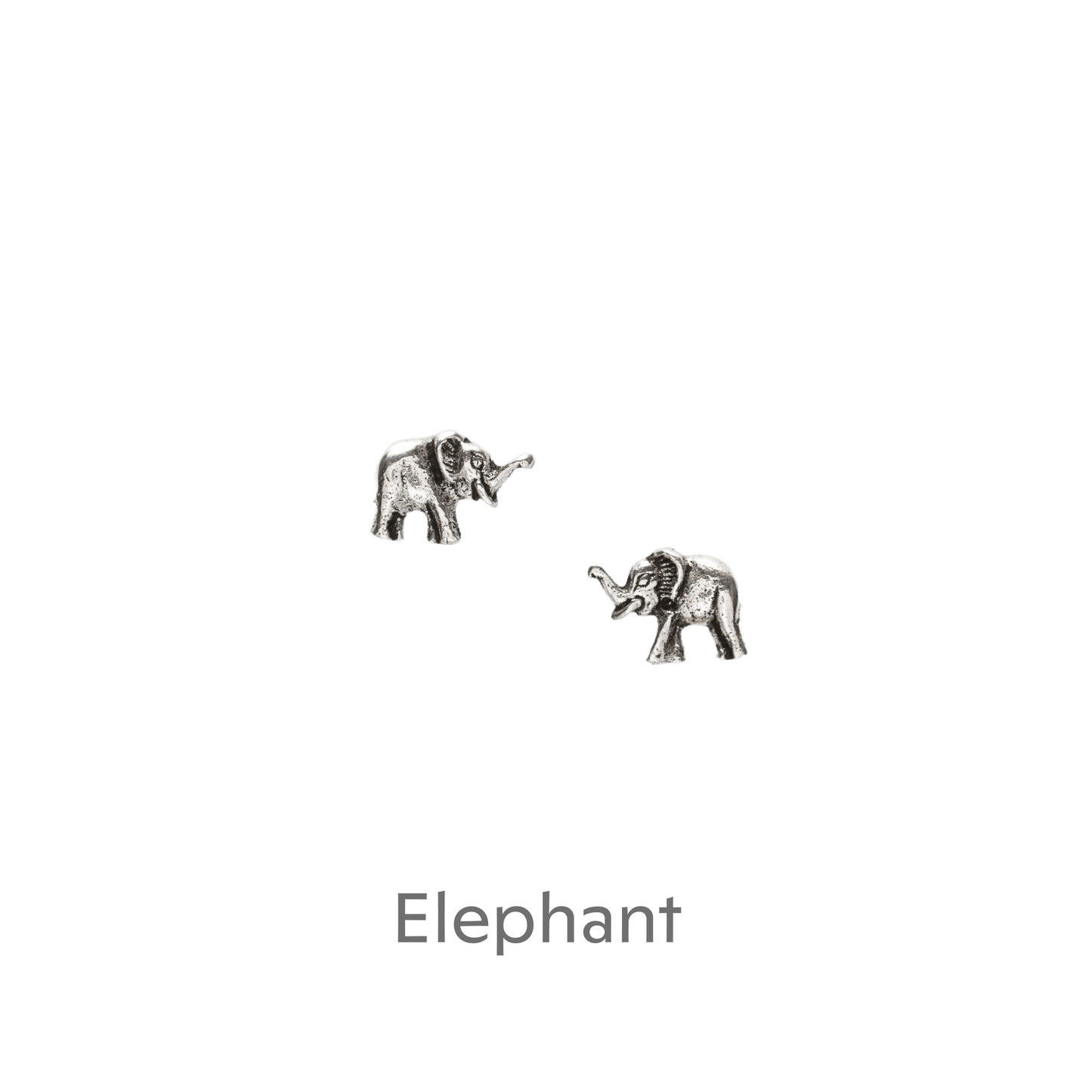 Christmas Elephant Sterling Silver Stud Earrings on Boxed Card - Festive Holiday Gift - Crumble and Core