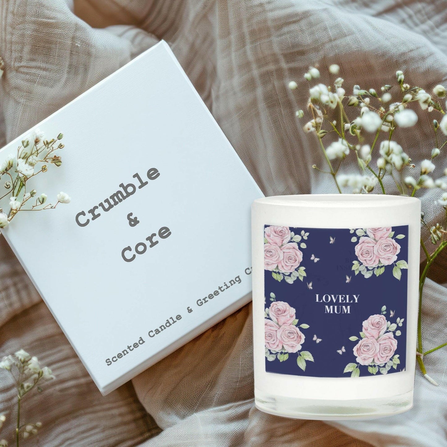 Boxed Candle and Greeting Card A Perfect Gift for Mum - Crumble and Core