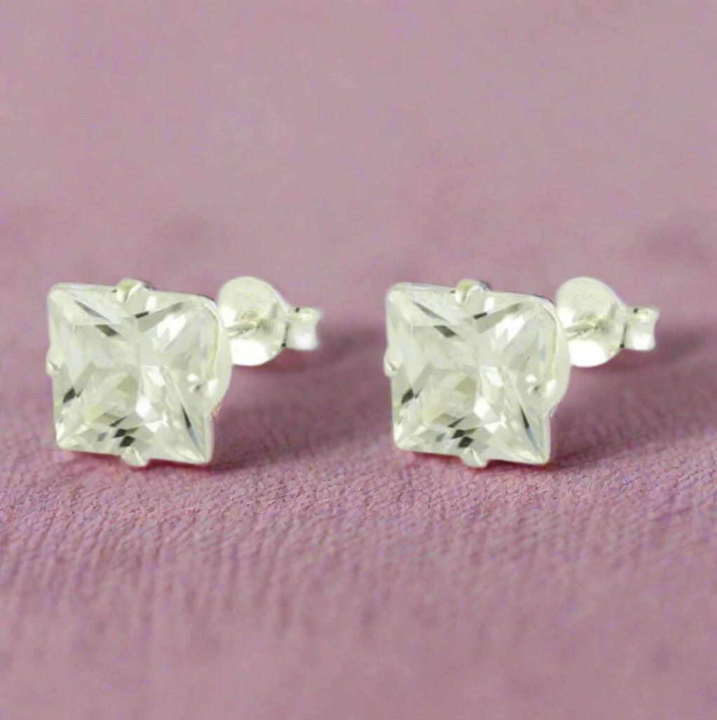 Crystal Silver Stud Earrings - Elegant Jewellery for Any Occasion - Crumble and Core