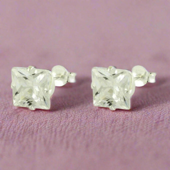 Crystal Silver Stud Earrings - Elegant Jewellery for Any Occasion - Crumble and Core