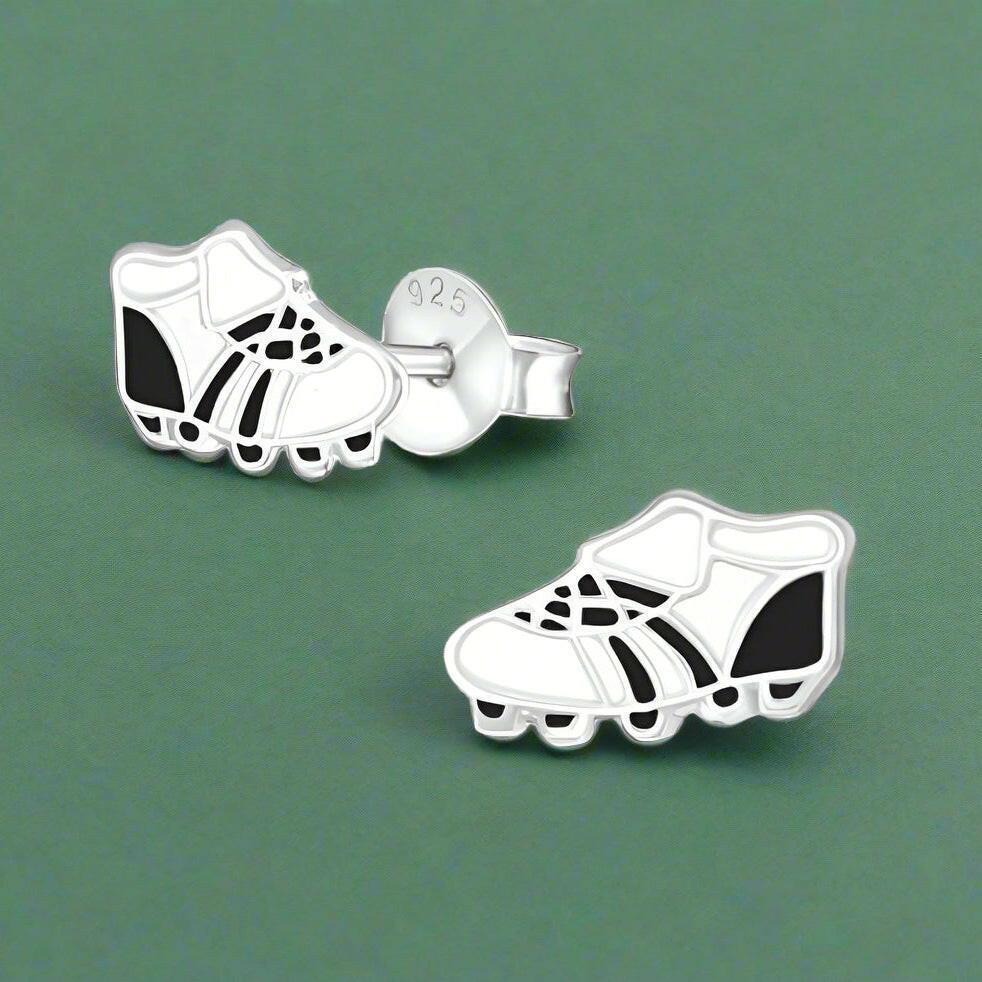 Football Silver Stud Earrings - Stylish Jewellery for Football Fans - Crumble and Core