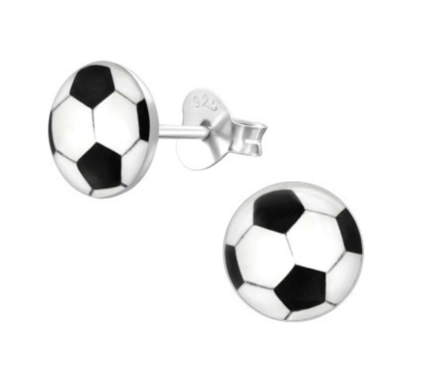 Football Silver Stud Earrings - Stylish Jewellery for Football Fans - Crumble and Core