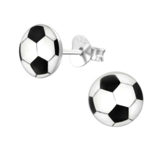 Football Silver Stud Earrings - Stylish Jewellery for Football Fans - Crumble and Core