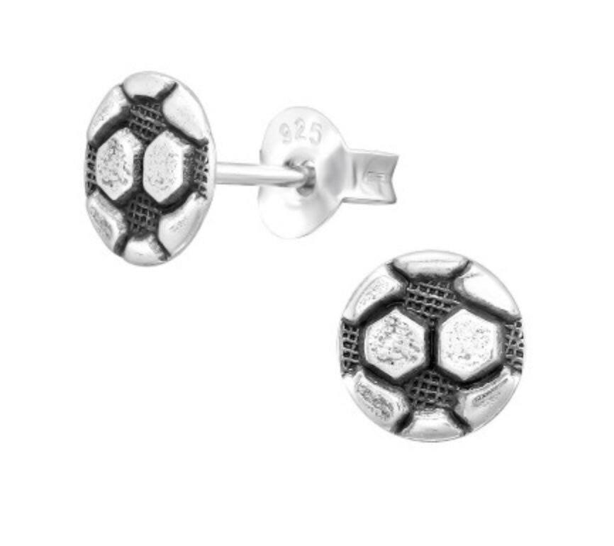Football Silver Stud Earrings - Stylish Jewellery for Football Fans - Crumble and Core