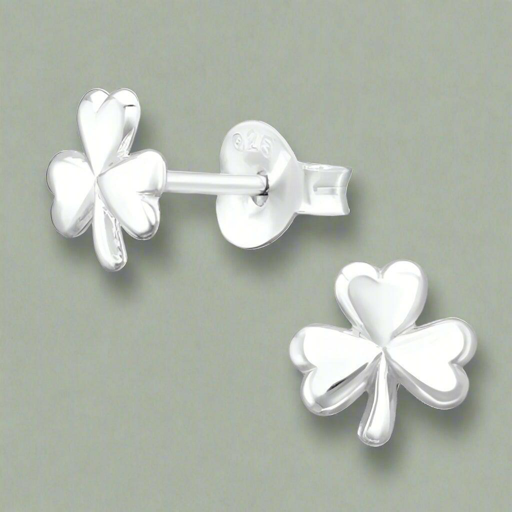 Silver Studs - Lucky Charm - Good Luck Gift Card - Clover Charms - Crumble and Core