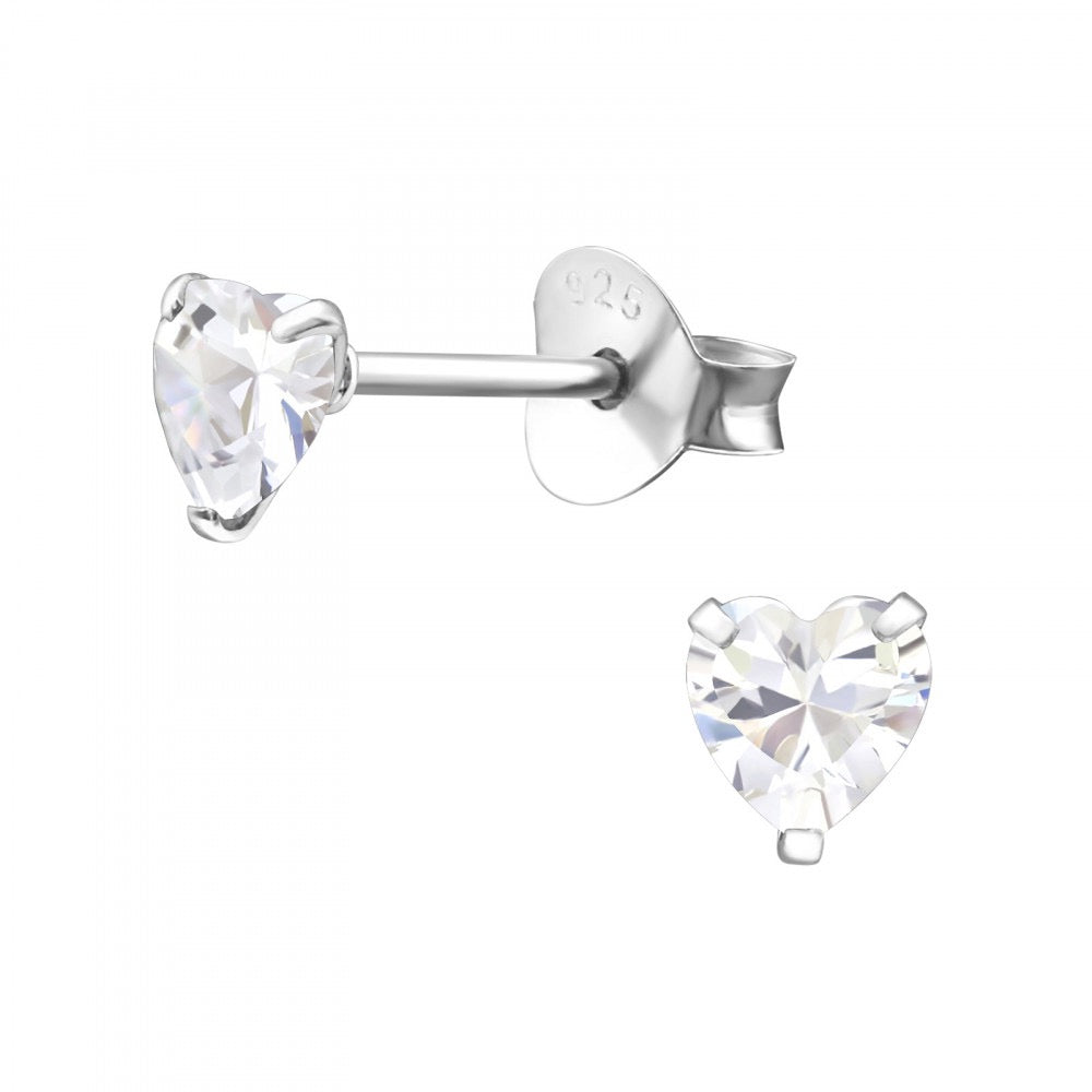 Sterling Silver Earrings – Heart Studs | Cute Hedgehog Gift - Jewellery Gift Boxed Set