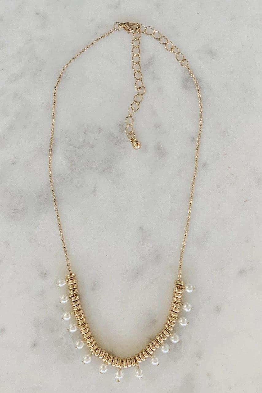 Gold Choker Pearl Necklace - Crumble and Core