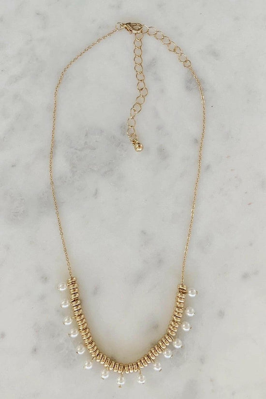 Gold Choker Pearl Necklace - Crumble and Core