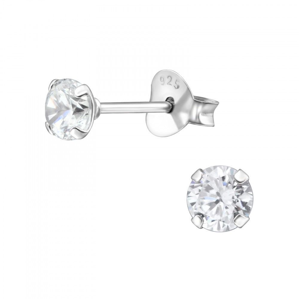 Sterling Silver Cubic Zirconia Earrings | Birthday Cake Card | Birthday Gift Boxed Jewellery Set