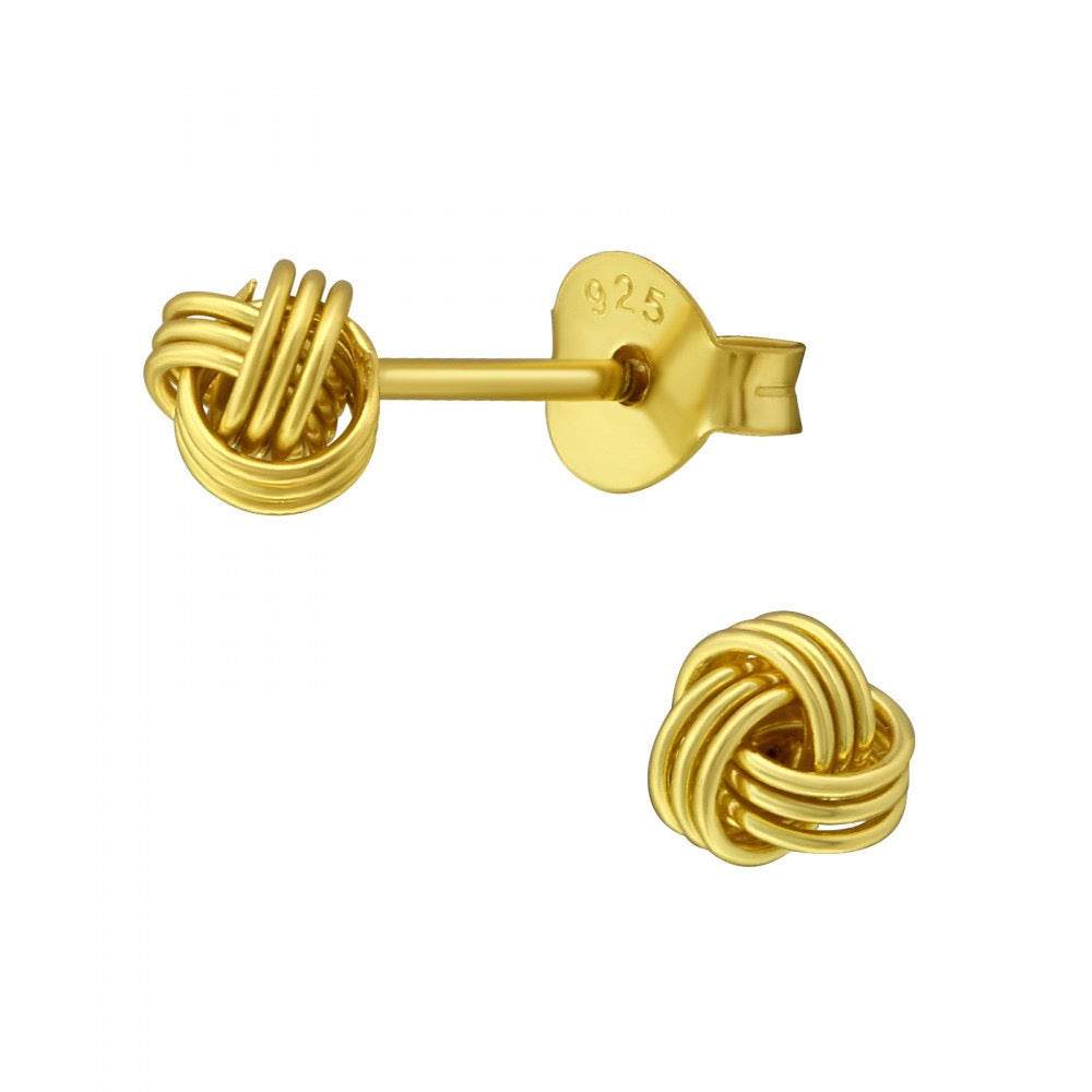 Gold Knot Studs - 24 K Gold Stud Earrings - Lightweight Friendship Gift - Hypoallergenic Sterling Silver Earrings for Sensitive Ears (Copy)