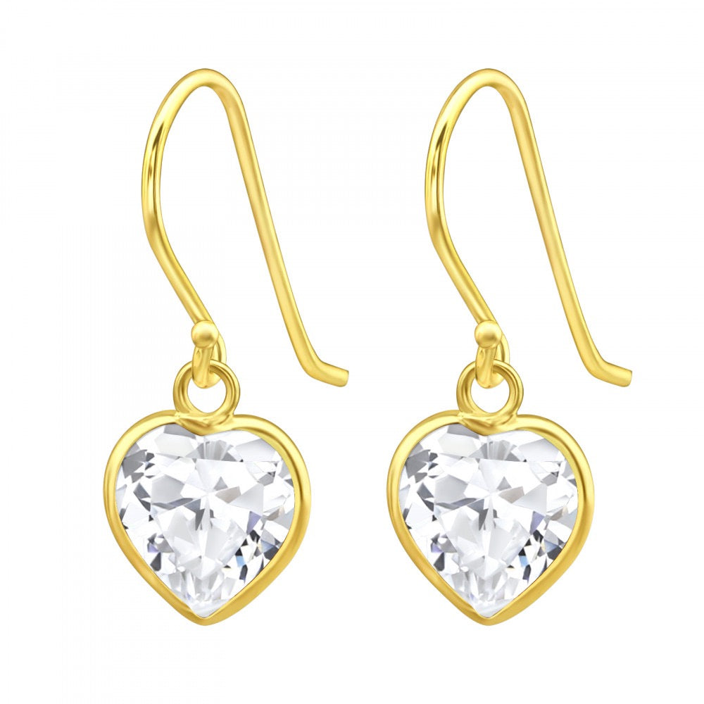 Orecchini a bottone in argento con zirconi cubici