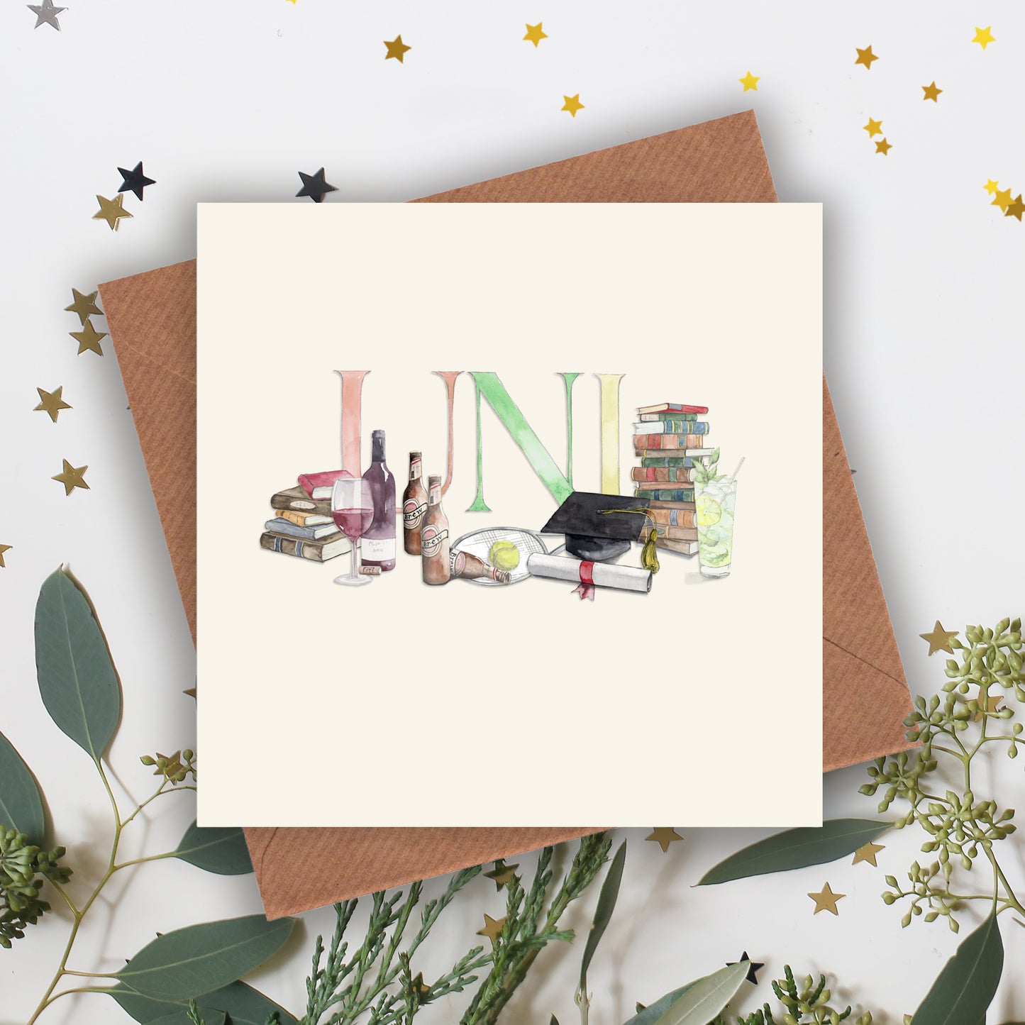 University– Luxury Greeting Card with Kraft Envelope Included