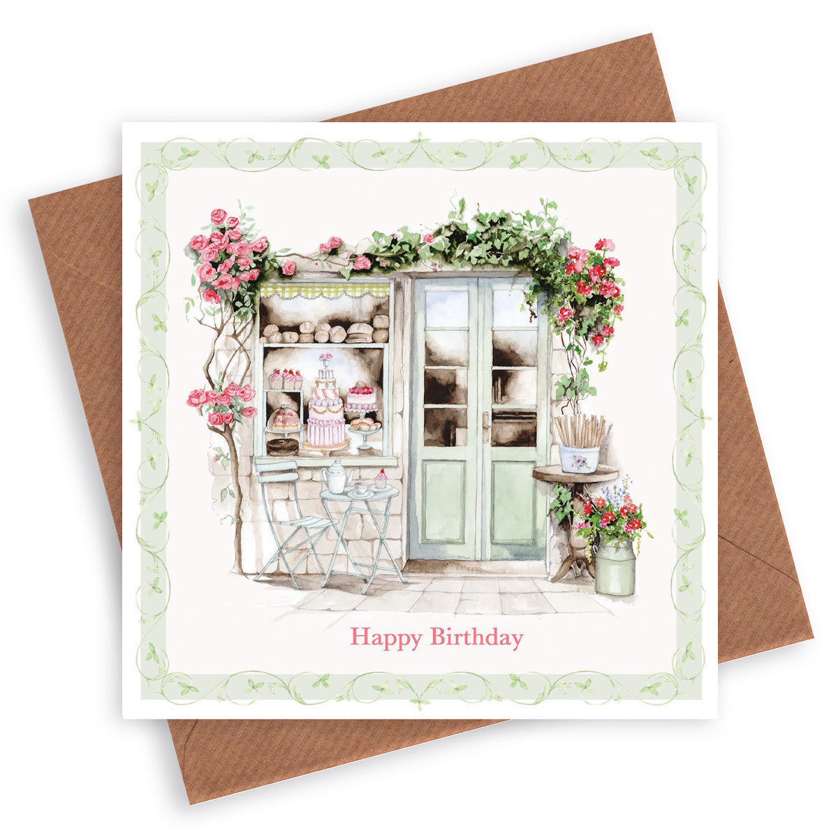Cake Shop– Luxury Birthday Greeting Card with Kraft Envelope Included
