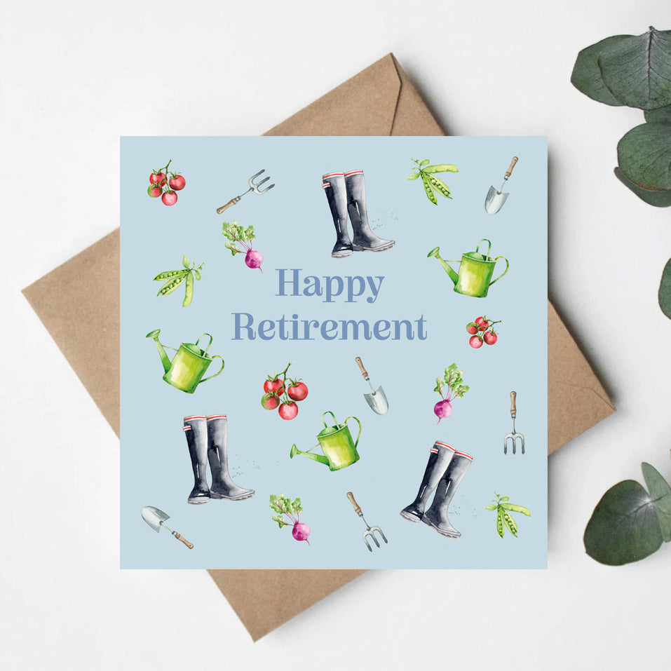Garden Retirement – Luxury Greeting Card with Kraft Envelope Included