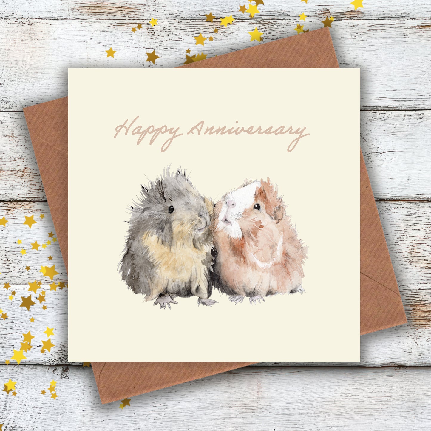Guinea Pigs Anniversary – Luxury Blank Greeting Card with Kraft Envelope Included (Copy)