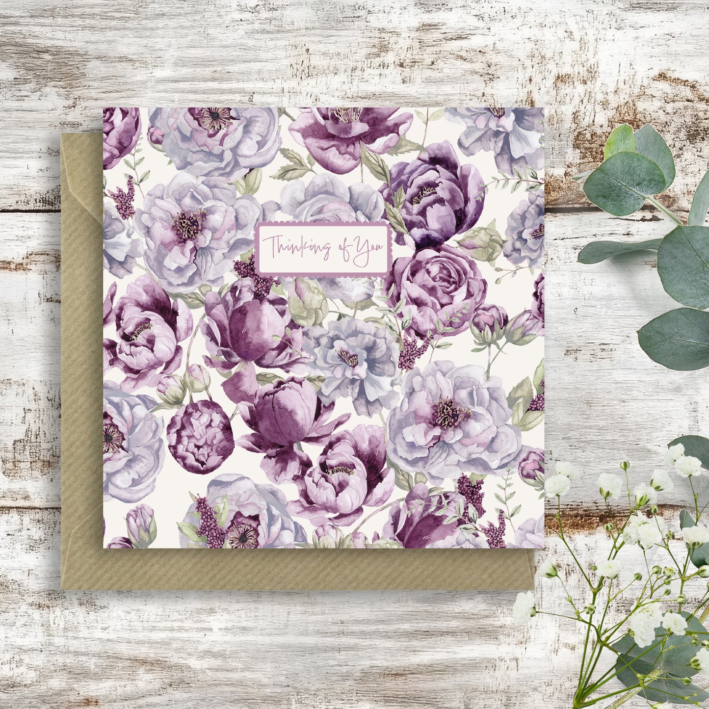 Thinking of You Card - Forget-Me-Not Floral Greeting Card