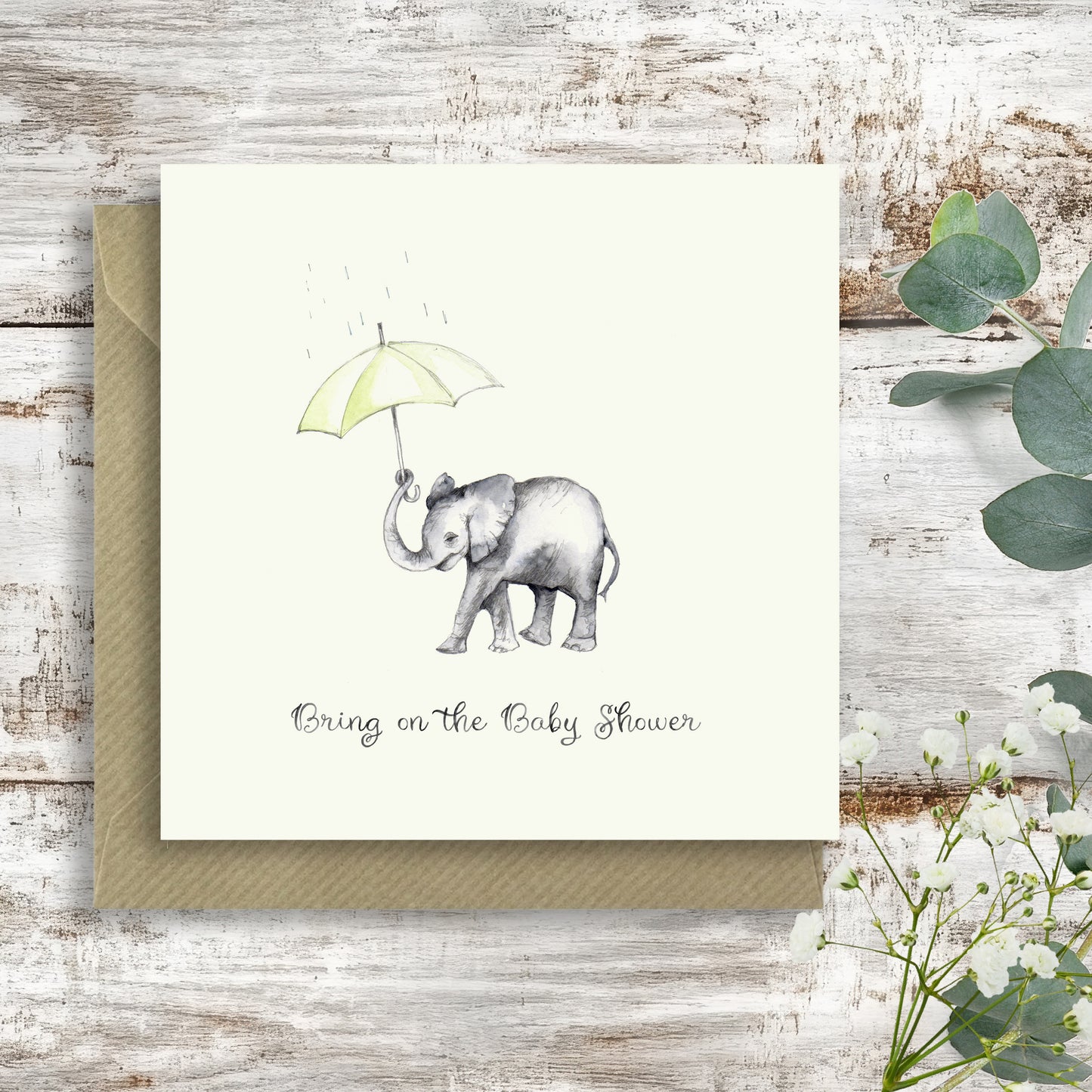 Baby Shower – Luxury Greeting Card with Kraft Envelope Included