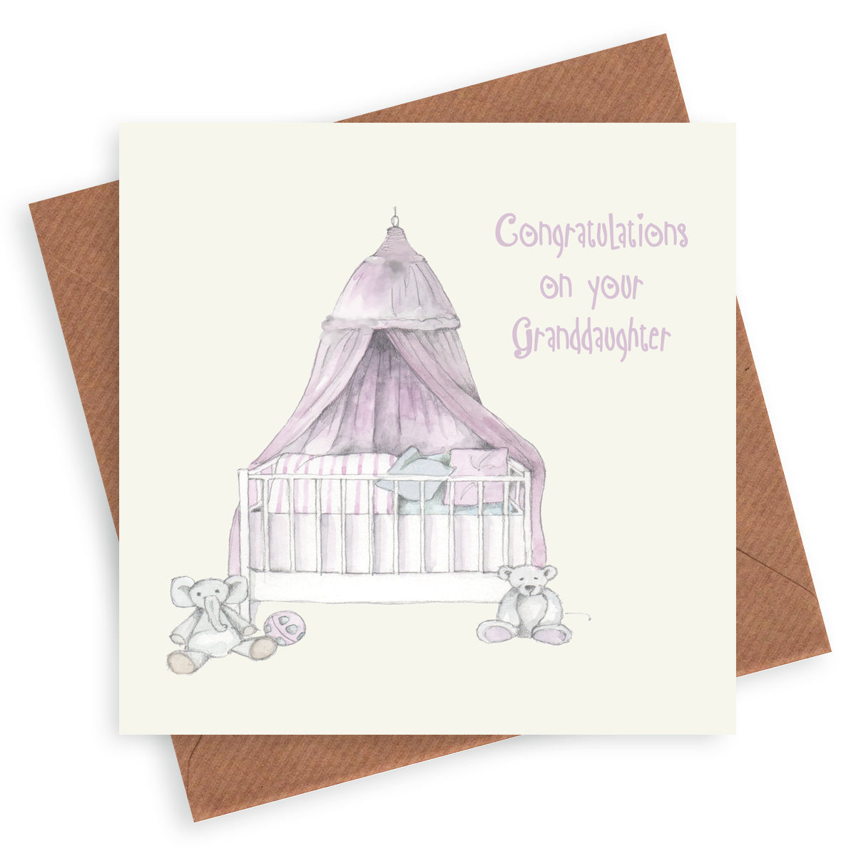 New Granddaughter – Luxury Greeting Card with Kraft Envelope Included