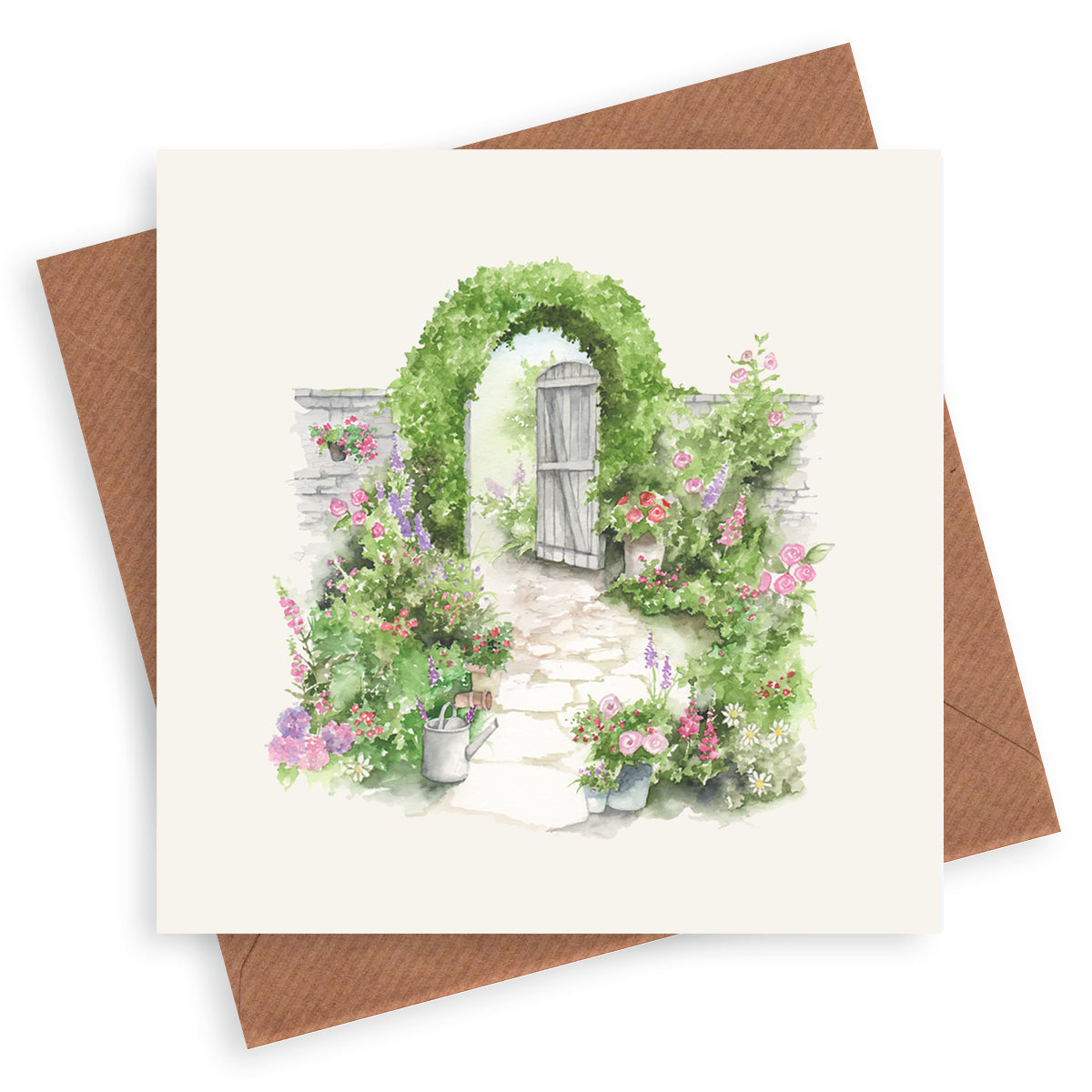 Garden Path – Luxury Blank Greeting Card with Kraft Envelope Included