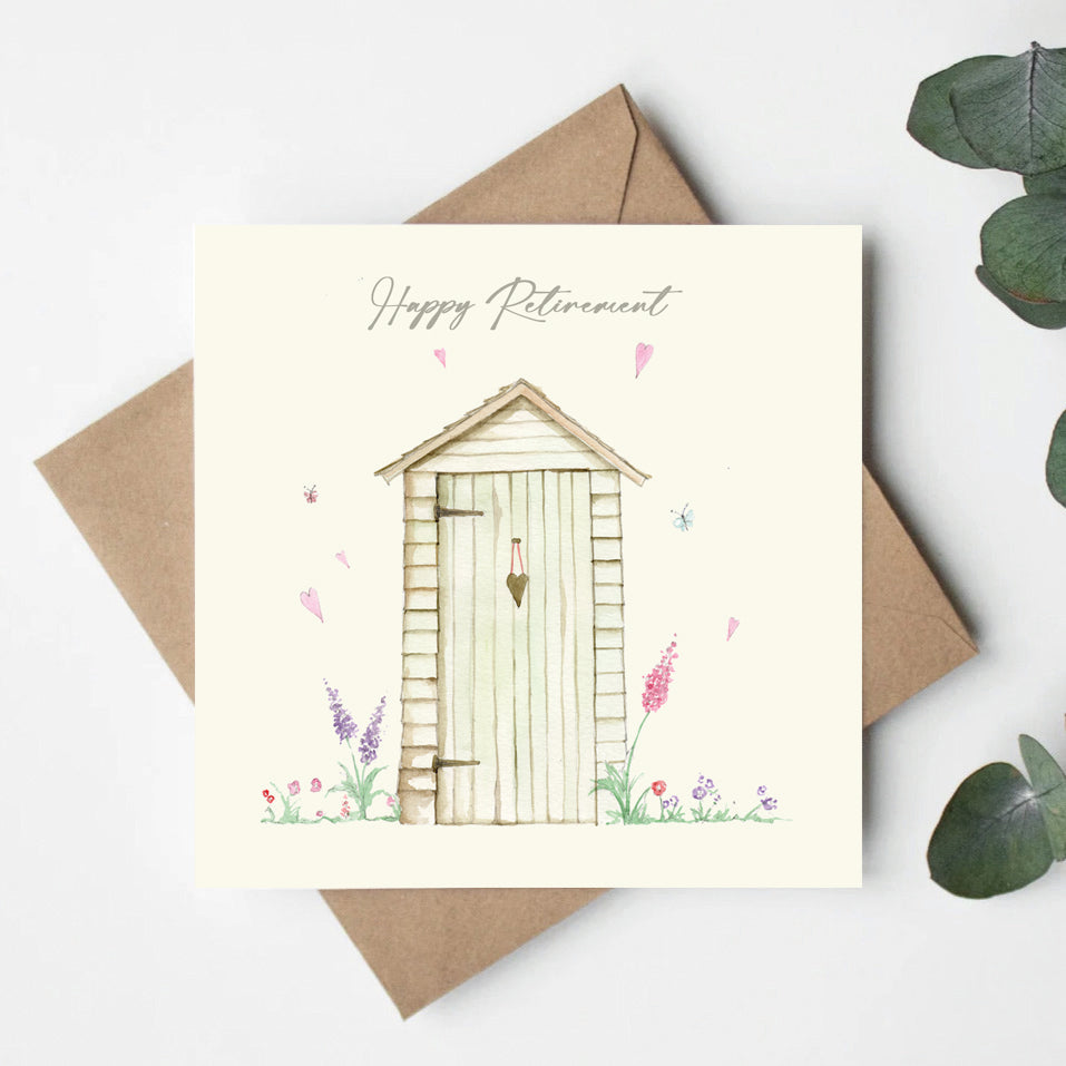 Garden Shed – Luxury Retirement Greeting Card with Kraft Envelope Included