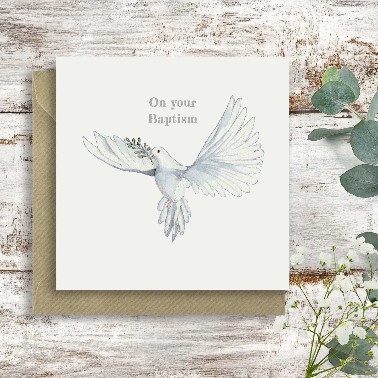 Baptism – Luxury Greeting Card with Kraft Envelope Included