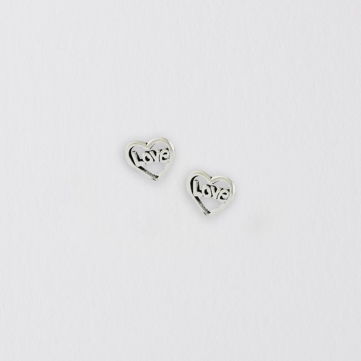 Heart Silver Stud Earrings - Elegant Jewellery - Crumble and Core
