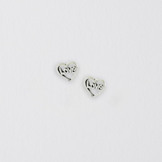 Heart Silver Stud Earrings - Elegant Jewellery - Crumble and Core