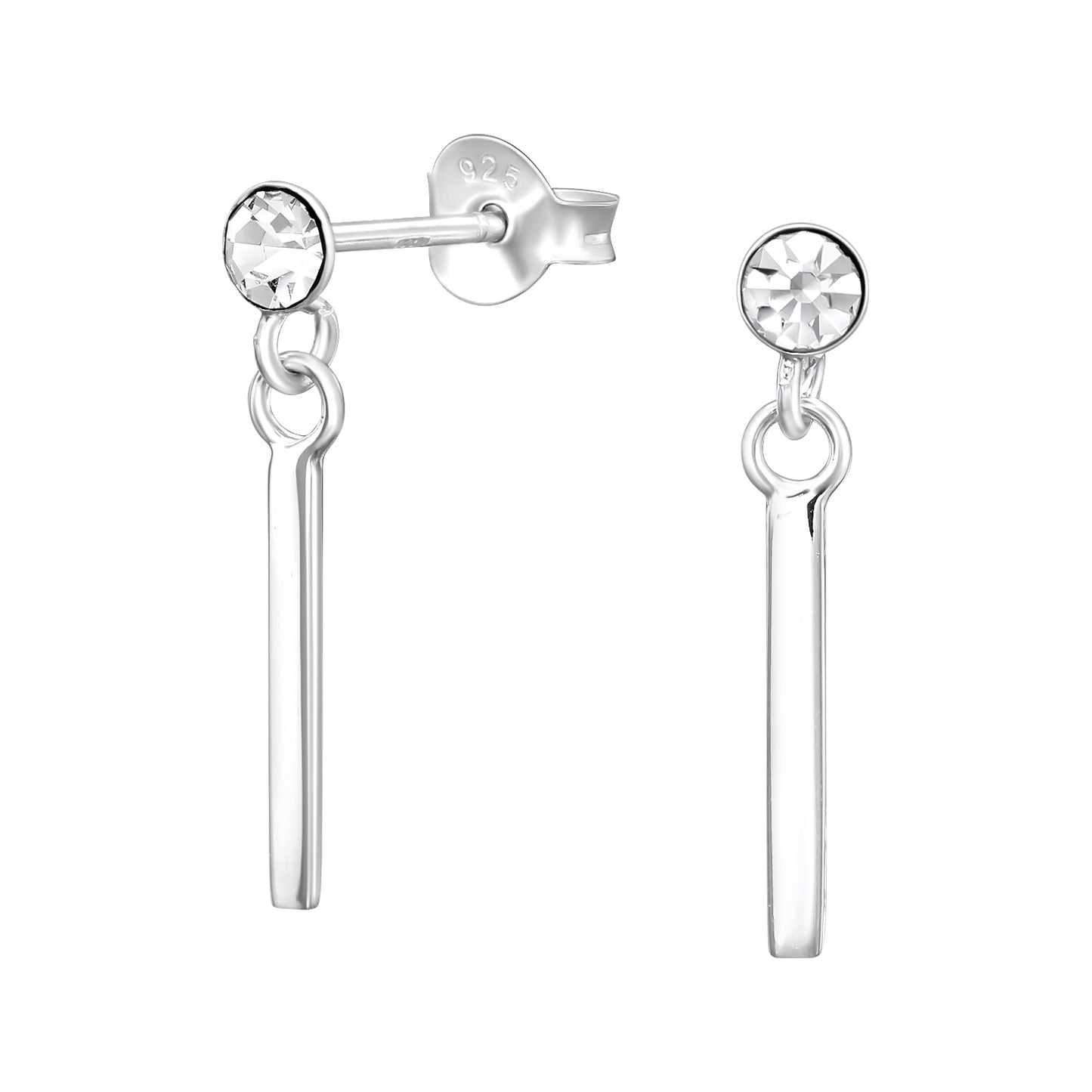Pendiente de plata con triple gota de circonita cúbica