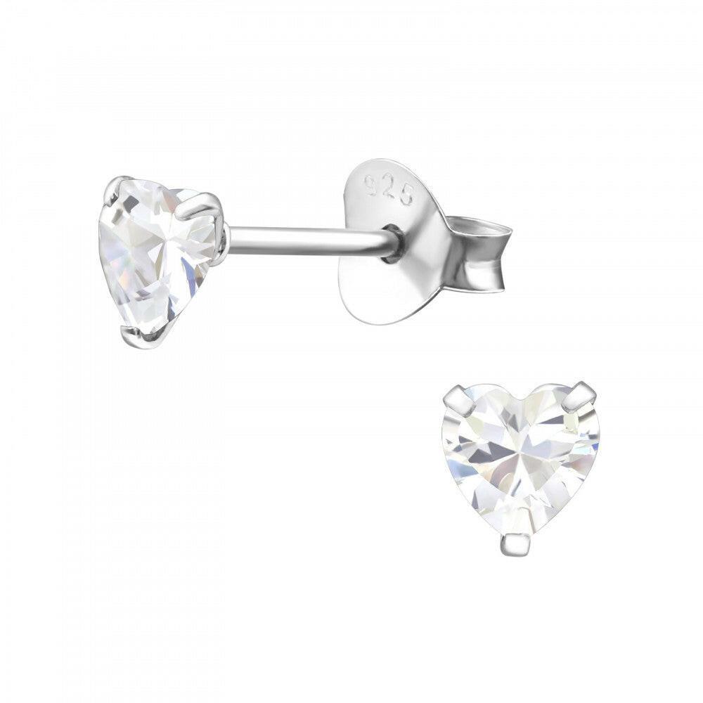 Sterling Silver Crystal Heart Drop Earrings - Jewellery Gift, Box and Card for Loved Ones - Crumble and Core