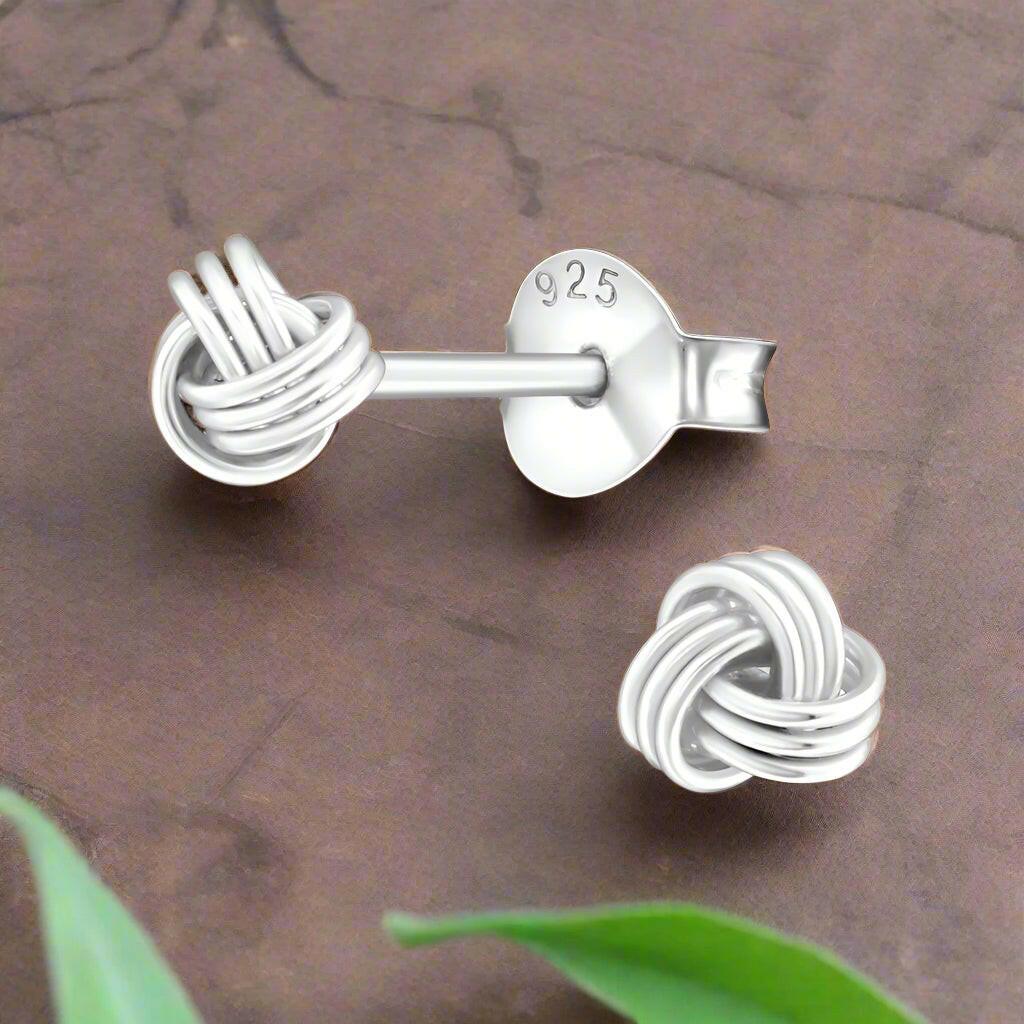 Knot Silver Earring Stud - Elegant and Timeless Jewellery - Crumble and Core