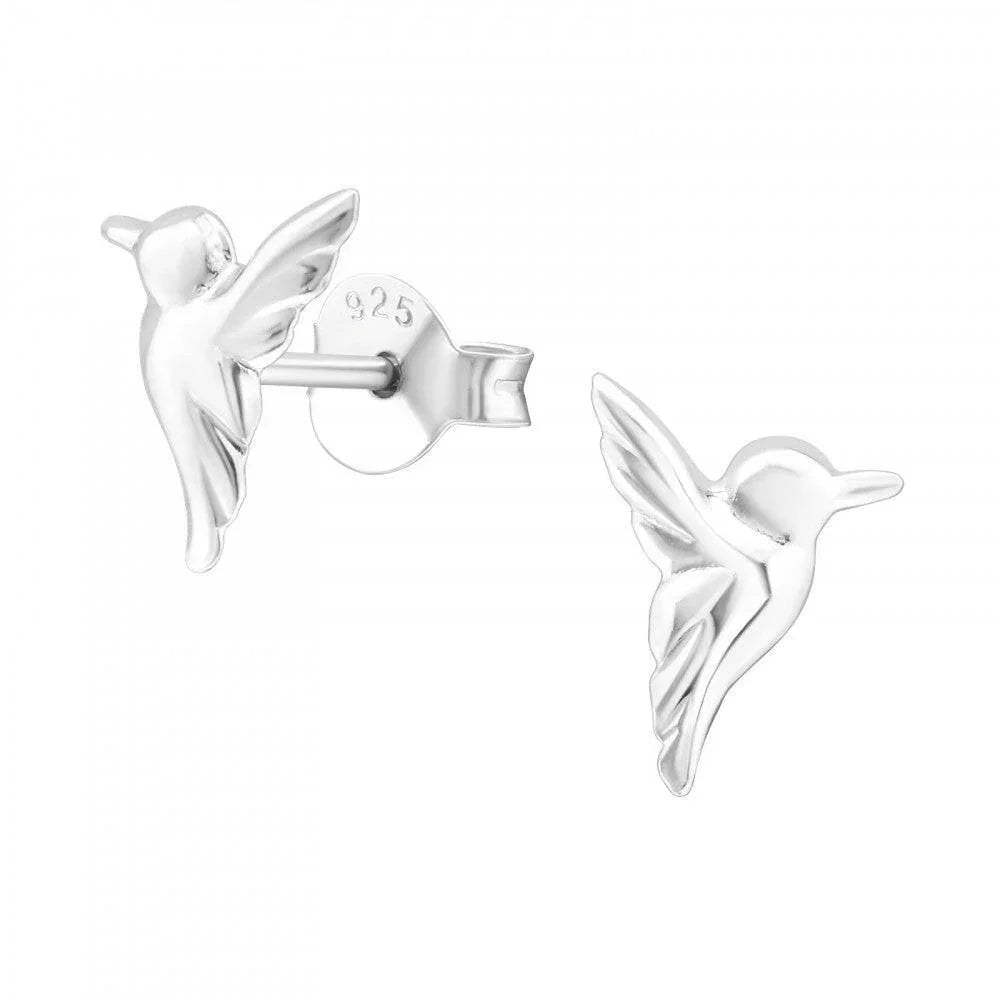 Silver Studs - Hummingbird Stud Earrings - Stylish Stud Earrings - Crumble and Core