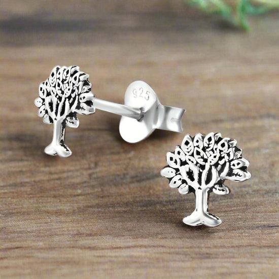 Tree of Life Silver Stud Earrings - Exquisite Silver Jewellery for a Natural Look - Crumble and Core
