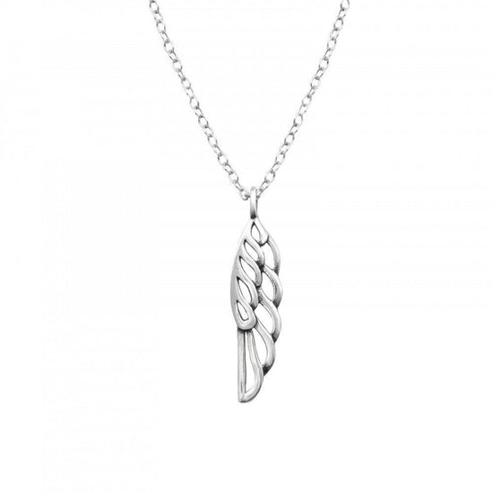 Sterling Silver Angel Wing Pendant Necklace - Crumble and Core