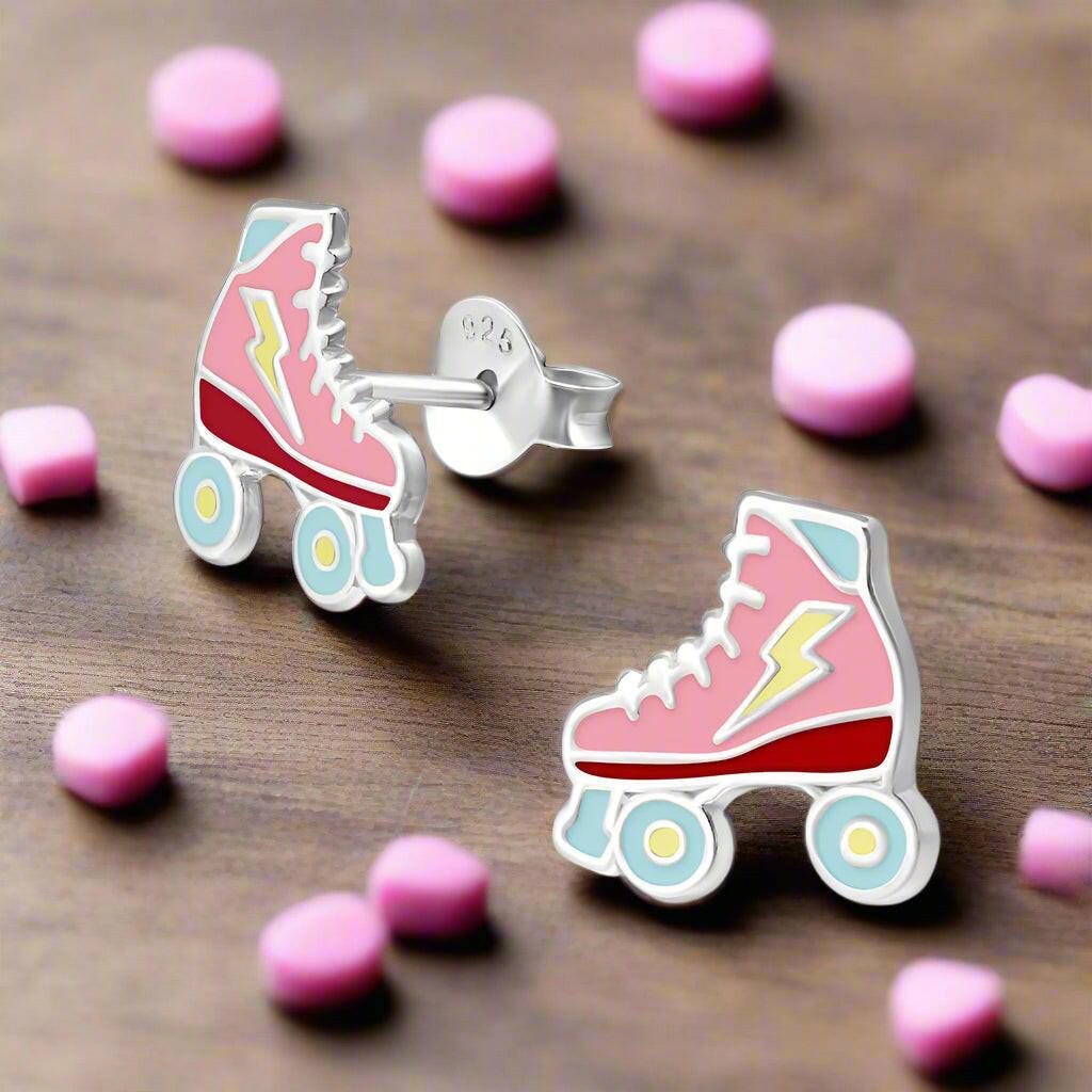 Silver Roller Boot Stud Earrings - Stylish and Unique Jewellery Jewellery - Crumble and Core