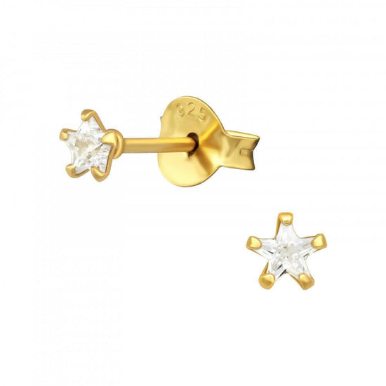 24K Gold CZ Star Ear Stud - Elegant Jewellery for Any Occasion - Crumble and Core